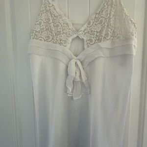 ‘Josie’ Natori White Mini Night Dress with Lace Details - Vintage